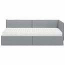 vidaXL Sarok Ágykeret Matraccal 2 db Világosszürke 90 x 190 cm Bársony