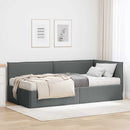 vidaXL Sarok Ágykeret Matraccal 2 db Sötétszürke 90 x 190 cm Bársony