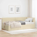 vidaXL Sarok Ágykeret Matraccal 2 db Krém 90 x 190 cm Bársony