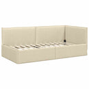 vidaXL Sarok Ágykeret Matraccal 2 db Krém 90 x 190 cm Bársony