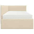 vidaXL Sarok Ágykeret Matraccal 2 db Krém 90 x 190 cm Bársony