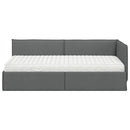 vidaXL Sarok Ágykeret Matraccal 2 db Sötétszürke 90 x 200 cm Bársony