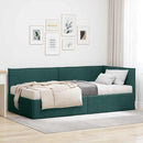 vidaXL Sarok Ágykeret Matraccal 2 db Sötétzöld 90 x 200 cm Bársony