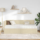 vidaXL Sarok Ágykeret Matraccal 2 db Krém 90 x 200 cm Bársony