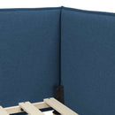 vidaXL Sarok Ágykeret Matraccal 2 db Kék 90 x 200 cm Bársony