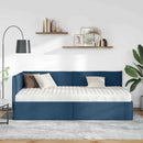 vidaXL Sarok Ágykeret Matraccal 2 db Kék 90 x 200 cm Bársony