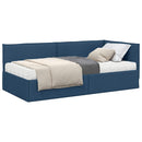 vidaXL Sarok Ágykeret Matraccal 2 db Kék 90 x 200 cm Bársony
