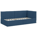 vidaXL Sarok Ágykeret Matraccal 2 db Kék 90 x 200 cm Bársony