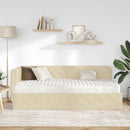vidaXL Sarokágy keret Krém 90 x 200 cm szövet