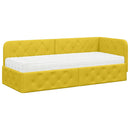 vidaXL Sarokágy keret Sárga 80 x 200 cm Bársony