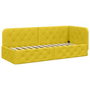 vidaXL Sarokágy keret Sárga 80 x 200 cm Bársony
