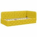 vidaXL Sarokágy keret Sárga 90 x 190 cm Bársony