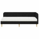 vidaXL Sarokágy keret Fekete 80 x 200 cm szövet