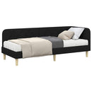vidaXL Sarokágy keret Fekete 80 x 200 cm szövet