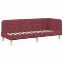 vidaXL Sarokágy keret Bordó 80 x 200 cm szövet