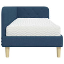 vidaXL Sarokágy keret matracmal fejtámlával Kék 80 x 200 cm szövet