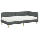 vidaXL Sarokágy keret Sötétszürke 90 x 200 cm szövet