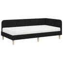 vidaXL Sarokágy keret Fekete 90 x 200 cm szövet