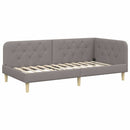 vidaXL Sarokágy keret Tópszínű 100 x 200 cm szövet