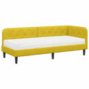 vidaXL Sarokágy keret Sárga 80 x 200 cm Bársony