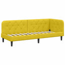 vidaXL Sarokágy keret Sárga 80 x 200 cm Bársony