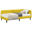 vidaXL Sarokágy keret Sárga 90 x 190 cm Bársony