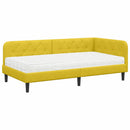 vidaXL Sarokágy keret Sárga 90 x 200 cm Bársony
