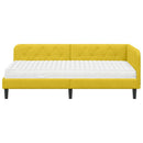 vidaXL Sarokágy keret Sárga 90 x 200 cm Bársony