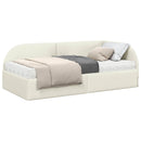 vidaXL Sarok Ágykeret Matraccal 2 db Krém 80 x 200 cm Bársony