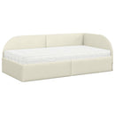 vidaXL Sarok Ágykeret Matraccal 2 db Krém 80 x 200 cm Bársony