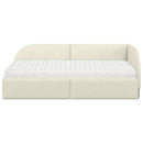 vidaXL Sarok Ágykeret Matraccal 2 db Krém 80 x 200 cm Bársony