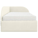 vidaXL Sarok Ágykeret Matraccal 2 db Krém 80 x 200 cm Bársony