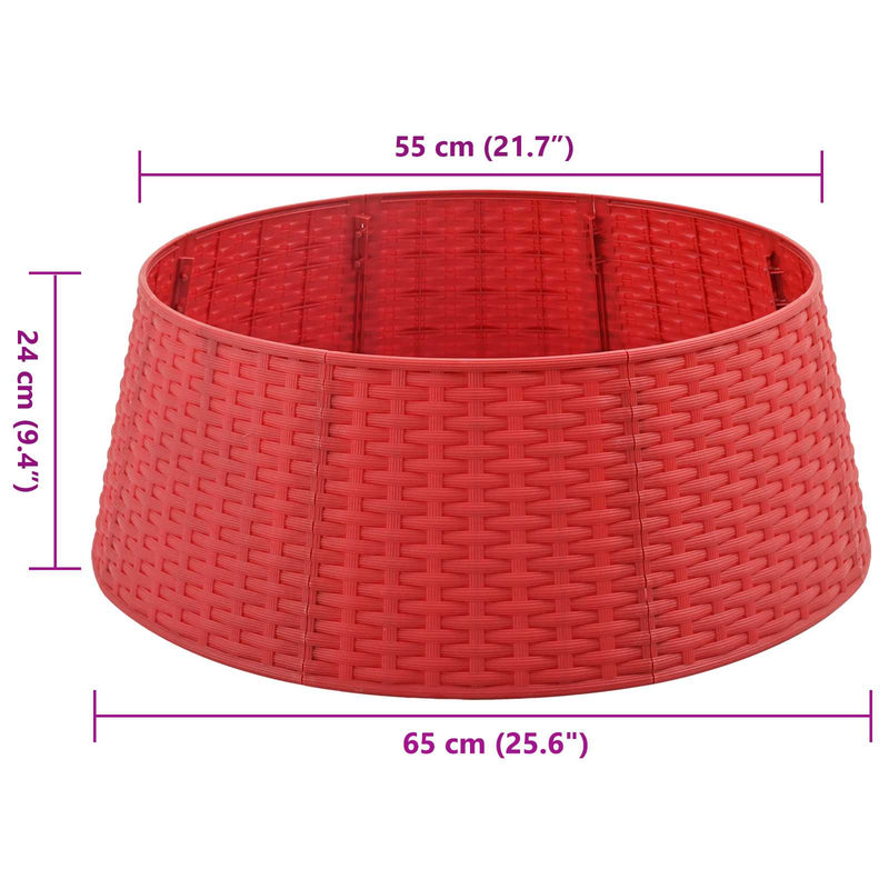 vidaXL KarácsonyiFaSzoknya Piros Ø 65 x 24 cm Műanyag