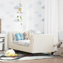 vidaXL Gyerekágy keret fejtámlával Krémszínű 70 x 140 cm Bouclé