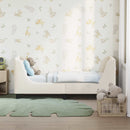 vidaXL Gyerekágy keret fejtámlával Krémszínű 70 x 140 cm Bouclé