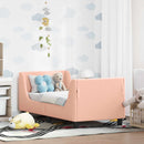 vidaXL Gyerekágy keret fejtámlával Rózsaszín 70 x 140 cm Juh Gyapjú
