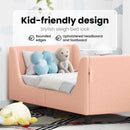 vidaXL Gyerekágy keret fejtámlával Rózsaszín 70 x 140 cm Bouclé