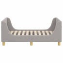vidaXL Gyerekágy keret fejtámlával Világosszürke 70 x 140 cm Bouclé