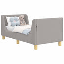 vidaXL Gyerekágy keret fejtámlával Világosszürke 70 x 140 cm Bouclé