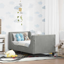 vidaXL Gyerekágy keret fejtámlával Világosszürke 70 x 140 cm Bársony