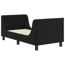 vidaXL Gyerekágy keret fejtámlával Fekete 70 x 140 cm Bársony