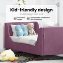 vidaXL Gyerekágy keret fejtámlával Lila 70 x 140 cm Bársony