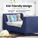 vidaXL Gyerekágy keret fejtámlával Rendőrségi kék 70 x 140 cm Bársony