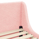 vidaXL Gyerekágy kerettel fejtámlával Rózsaszín 80 x 160 cm Bouclé