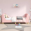 vidaXL Gyerekágy kerettel fejtámlával Rózsaszín 80 x 160 cm Bouclé