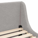 vidaXL Gyerekágy kerettel fejtámlával Világosszürke 80 x 160 cm Bouclé