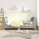 vidaXL Gyerekágy kerettel fejtámlával Világosszürke 80 x 160 cm Bouclé