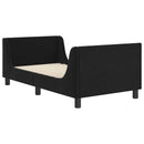 vidaXL Gyerekágy kerettel fejtámlával Fekete 80 x 160 cm Bársony