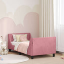 vidaXL Gyerekágy kerettel fejtámlával Rózsaszín 80 x 160 cm Bársony