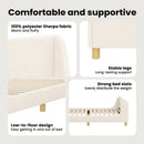 vidaXL Gyerekágy kerettel fejtámlával Krémszínű 80 x 200 cm Bouclé
